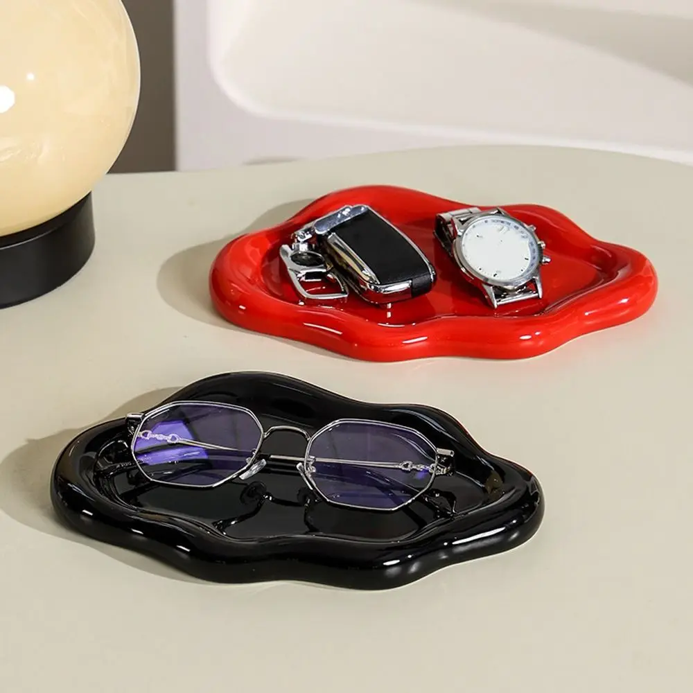

Decorative Holder Ceramic Cloud Jewelry Tray Plating Elegant Jewelry Display Dish Stylish Ring Holder Key Holder