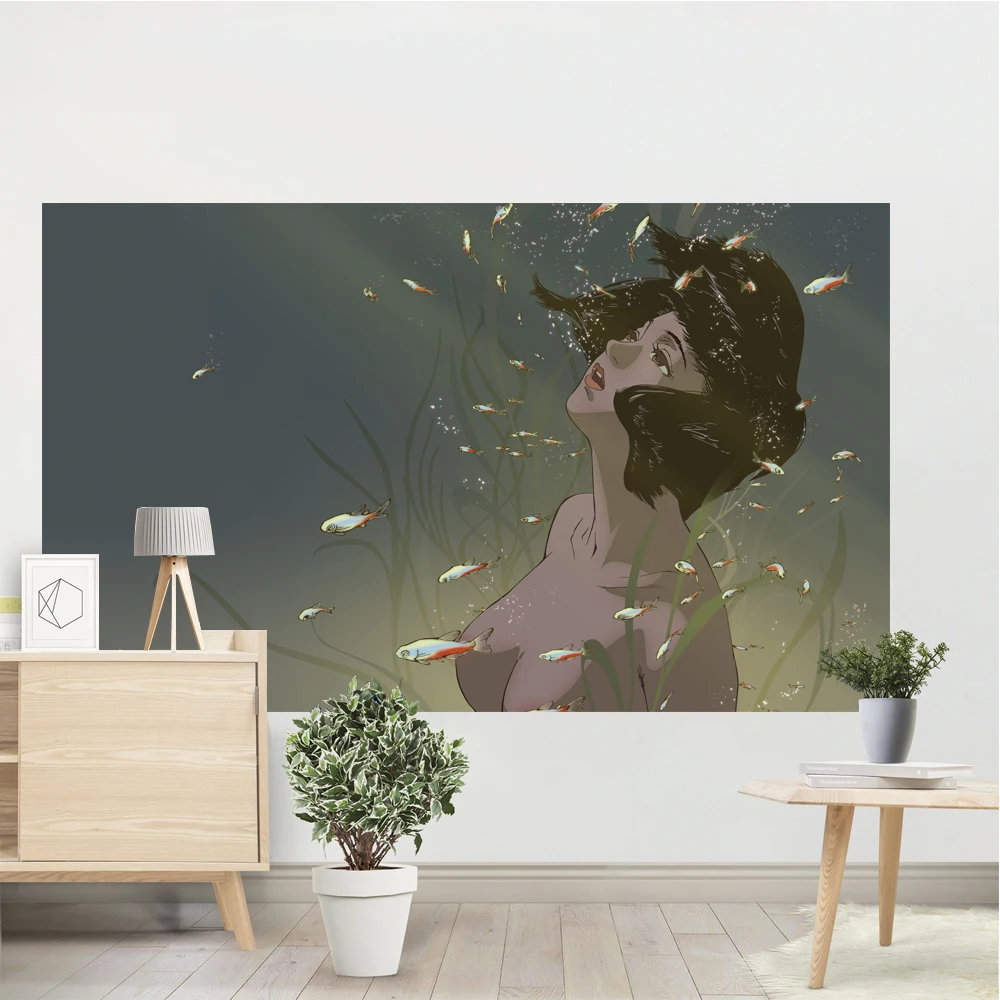 

Art Poster Perfect Blue Tapestry Anime Wall Decor Japanese Manga Aesthetic Illustration Painting Decoration