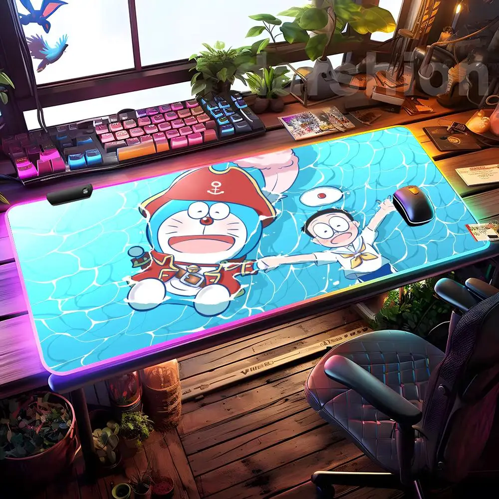 

Anime D-Doraemon Gaming Mouse Pad Mousepad HD Printing Computer Gamers Locking Edge Non-slip RGB Mouse Pad XXL90x40cm Keyboard P