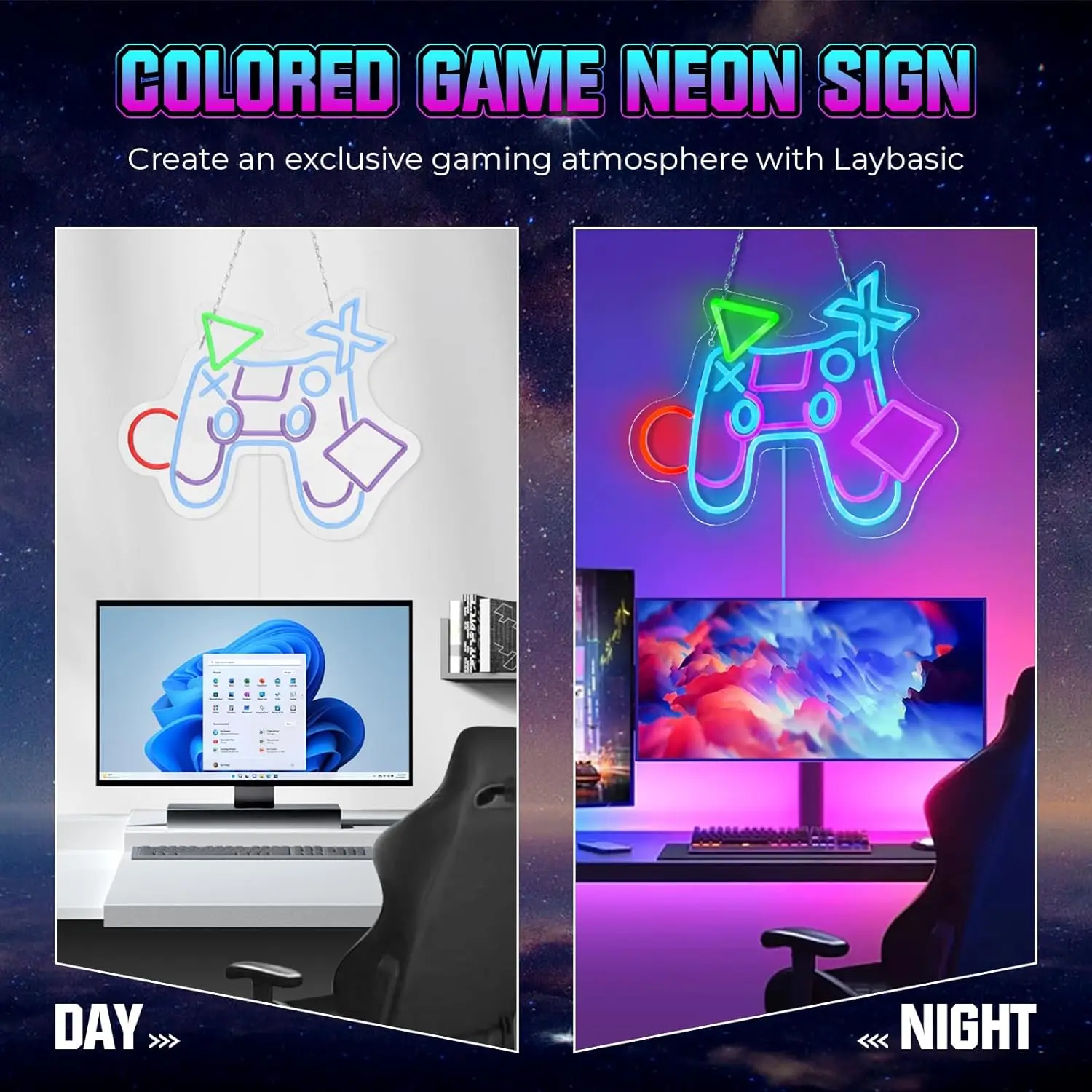 Neon Gamepad do pokoju gier standardowy znak neonowy Neon podświetla neonowy znak świetlny do pokoju gracza sypialnia nastoletni gracz prezenty