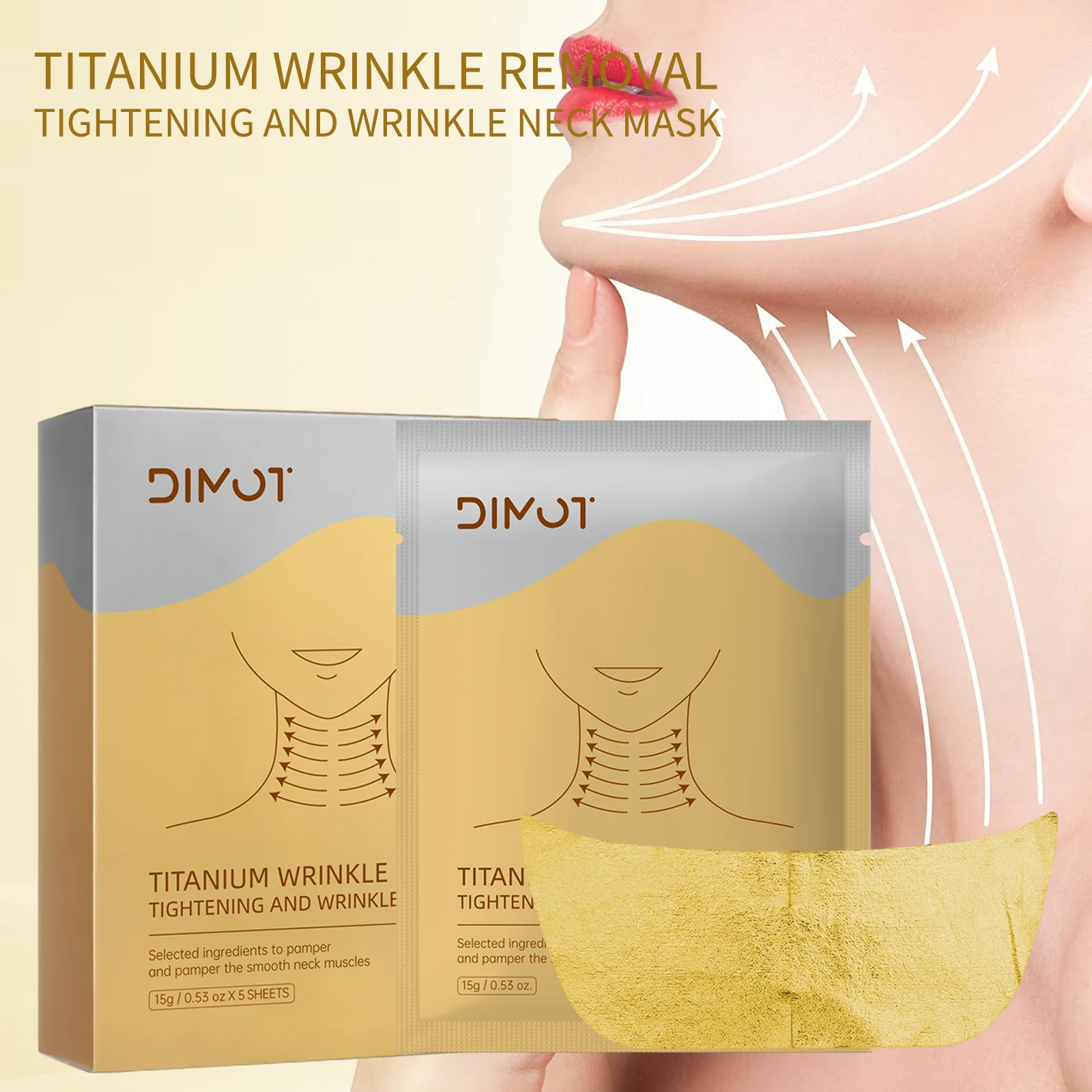 

5pcs Gold Firming Neck Mask Anti-aging Moisturizing Nourishing Brightening Neck Skincare Masks Beauty Necks Skin Care Products