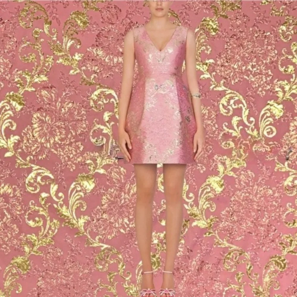 Metal Wire Brocade Jacquard Fabric Vintage Embossed Yarn-dyed Dress Blazer Clothing European Brand Fashion Design Sewing Cloth
