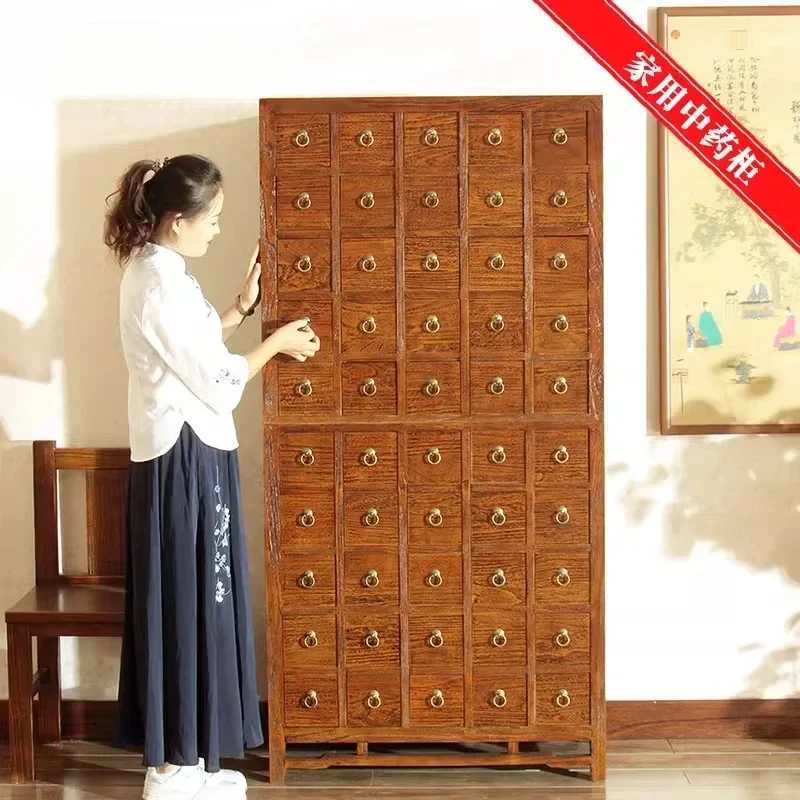 Solid wood traditional Chine cinet economical -grid three-bucket herbal medicine cin