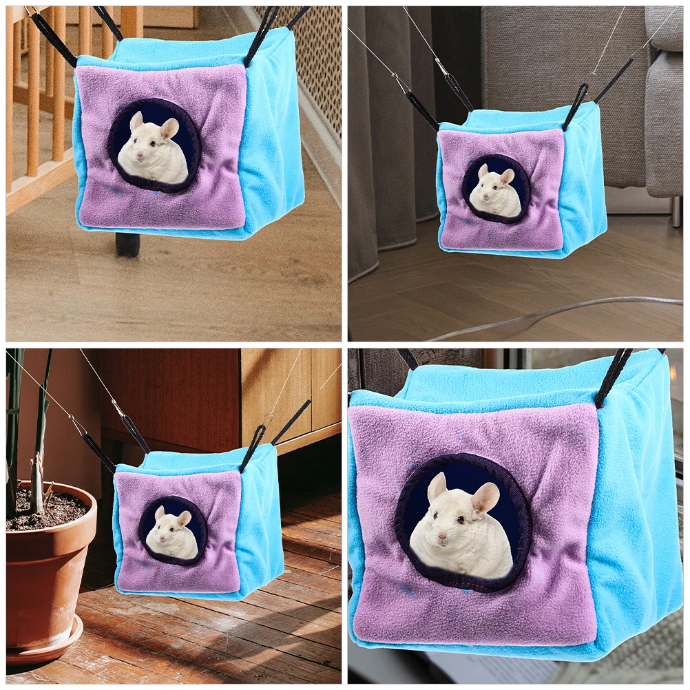 

Warm Pet Cage Small Animals Guinea Pig Hammock Hanging Bed Squirrel Rat Ferret Swing Durable Hamster Hammock Bedding Supplies