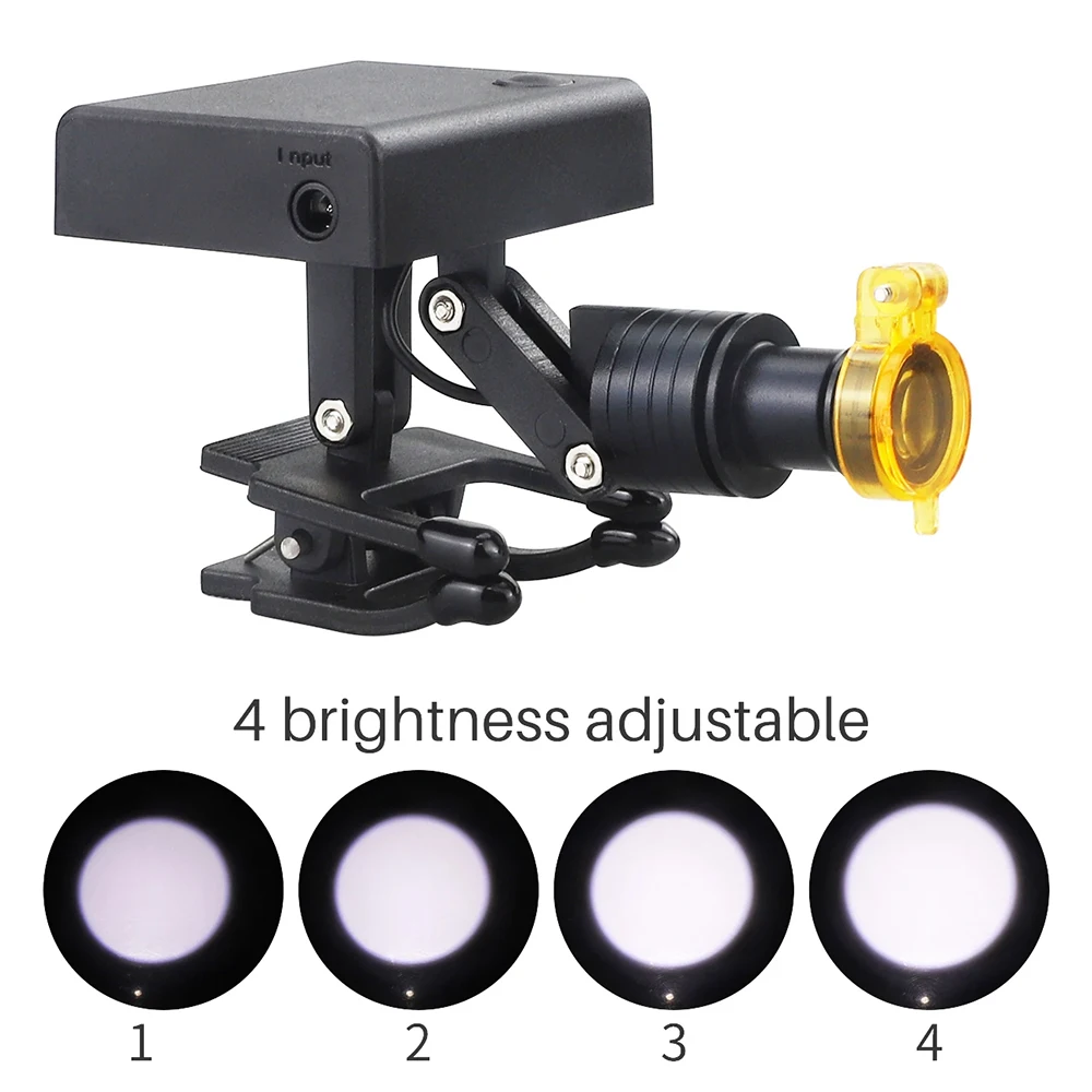 Wireless 5W Dental Headlight With Optical Filter LED Light Clip for Dental Loupes Surgical Headlight Battery Rechargeable