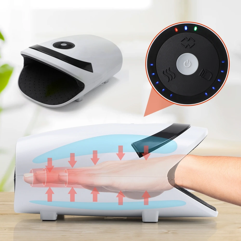 

Cordless Hand Massager Machine for Wrist Arthritis Vibartion Heat and Pressure Acupoint Physiotherapy Palms Hand Shiatsu