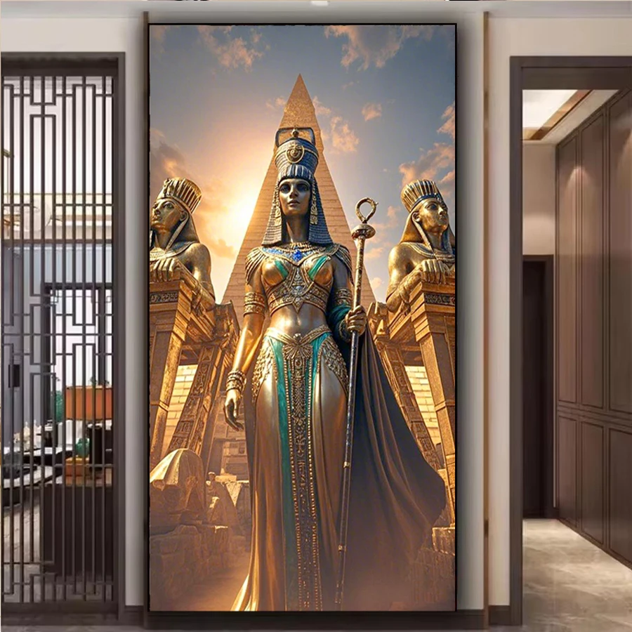 Egypt Queen 5D DIY Diamond Painting Egyptian Pharaoh Diamond Rhinestones Painting Kits mosaic cross stitch for Home Wall Decor