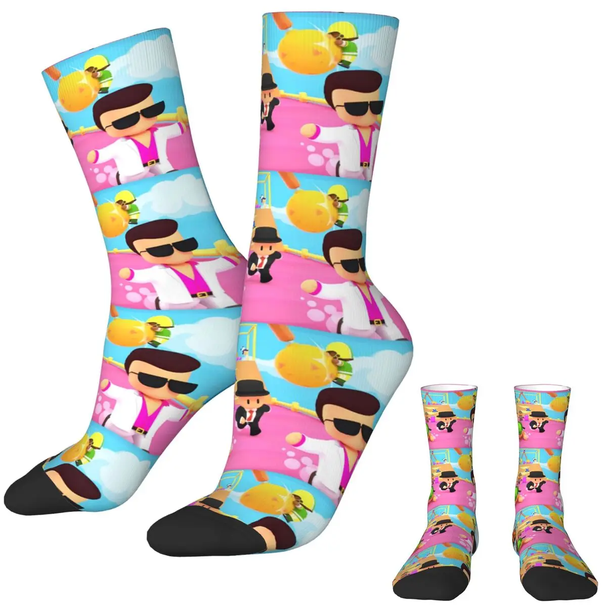 Stumbles Funny Game Stockings Guys Pattern Modern Socks Autumn Anti Skid Socks Men's Skateboard Soft Breathable Socks