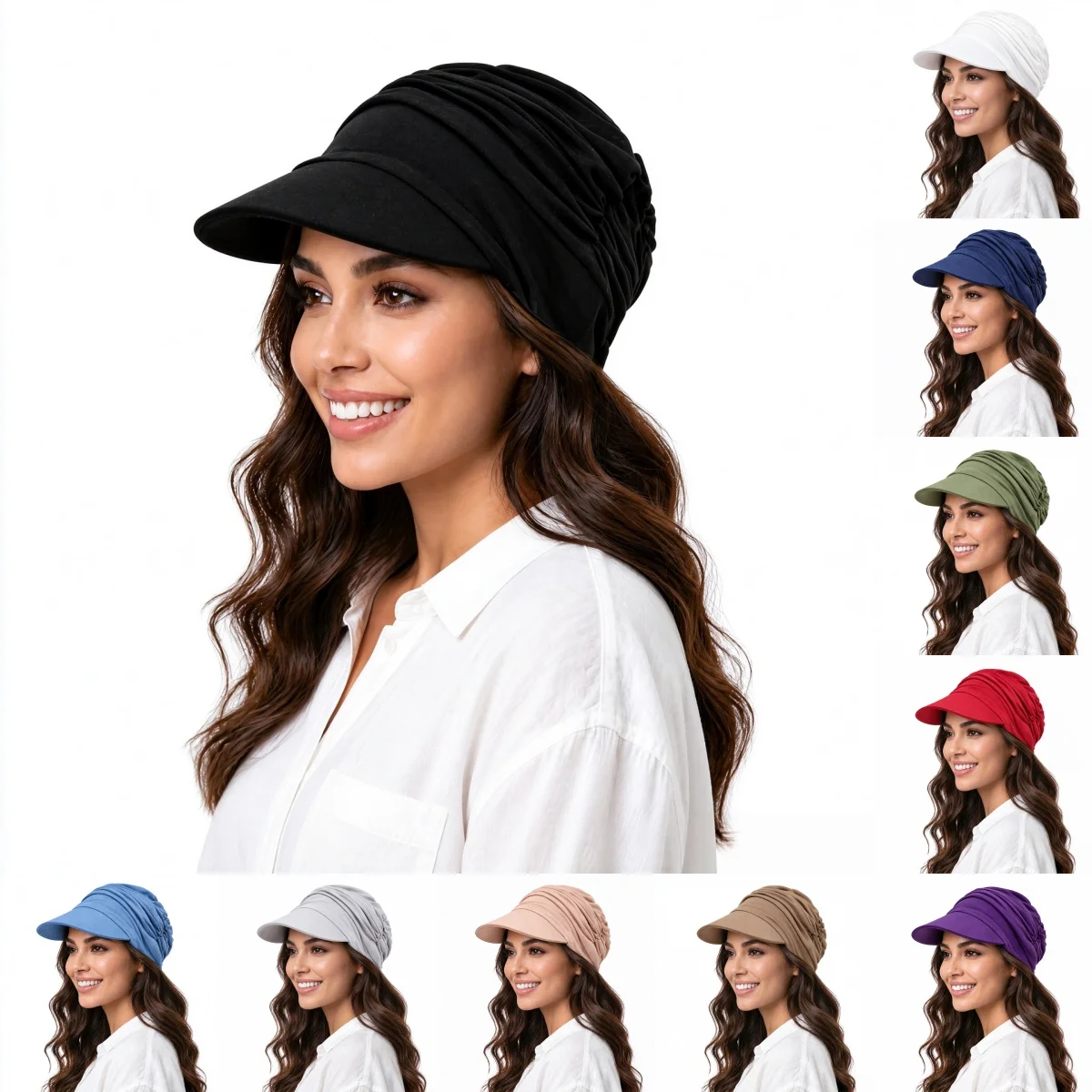 2026 New Solid Color Hijab Cap For Women Bonnet Muslim Sun Hat Scarf Wrap Baseball Caps Trendy Bandana Hijab Bonnet Turban
