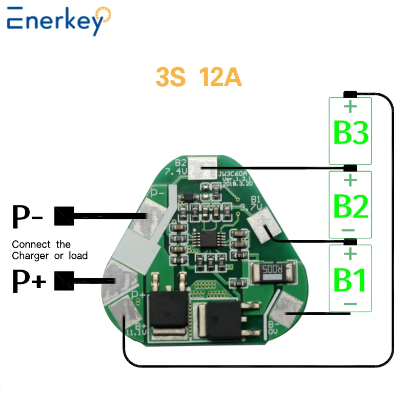 3S 12A Li-ion Lithium Battery Charger Protection Board BMS For High starting peak current power tools 11.1V