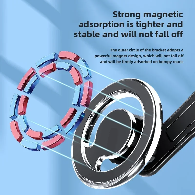 Magnetic Car Phone Holder Stand Magnet Cell Mobile Support Mount GPS Bracket in Car for Macsafe IPhone 16 15 14 Samsung Xiaomi