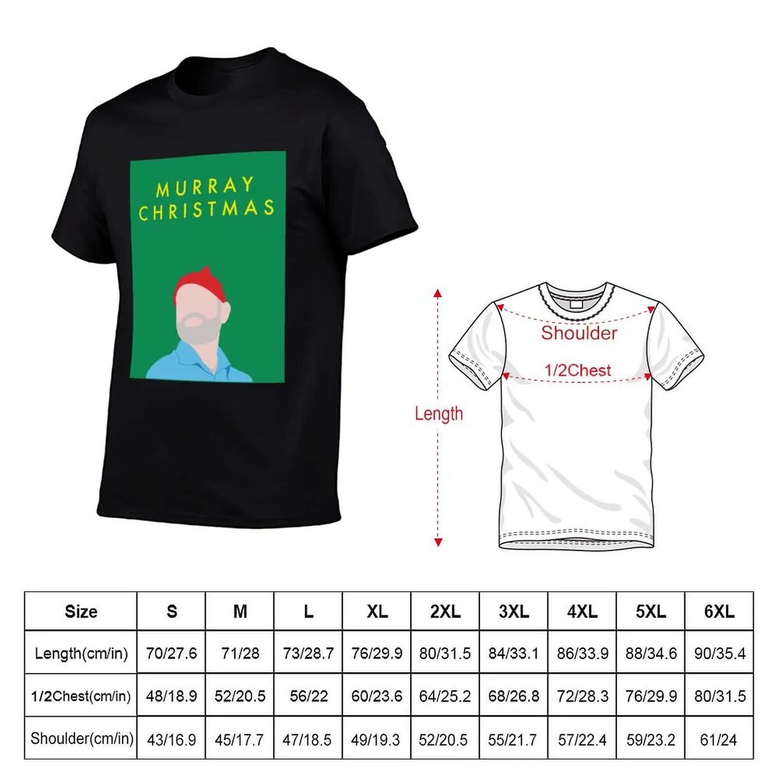 Murray Christmas Card with Bill Murray in The Life Aquatic with Steve Zissou T-Shirt men t shirt cotton 100% T-Shirt
