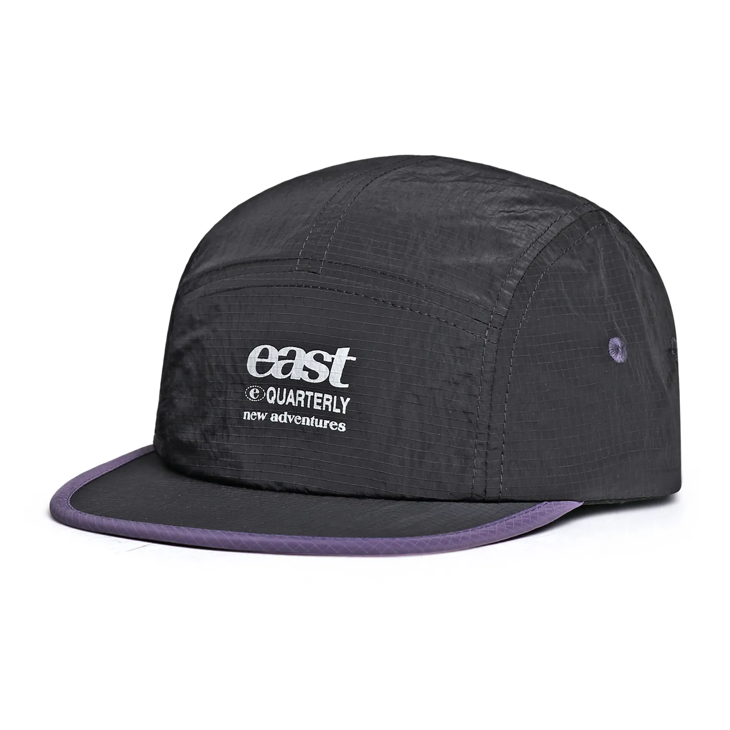 Classic contrast-color small-check pattern quick-drying flat-brimmed hat for outdoor activities short-brimmed baseball cap