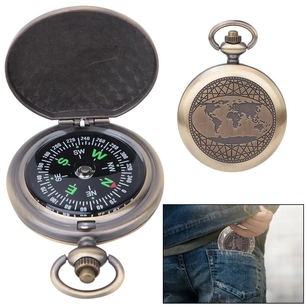 Waterproof Zinc Alloy Pocket Watch Compass for outdoor Navigation Tools