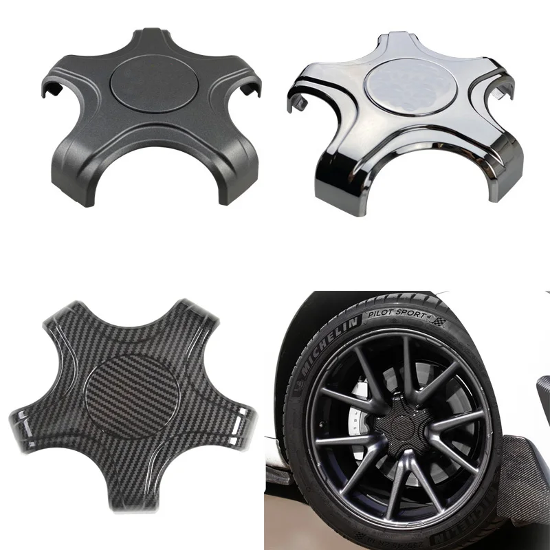 Wheel Center Caps para Tesla Modelo 3, Hub Cover, Cinco Tipo Garra, Fibra De Carbono, Athletic Hubcaps, Acessórios Decoração Do Carro, 4PCs, 2020