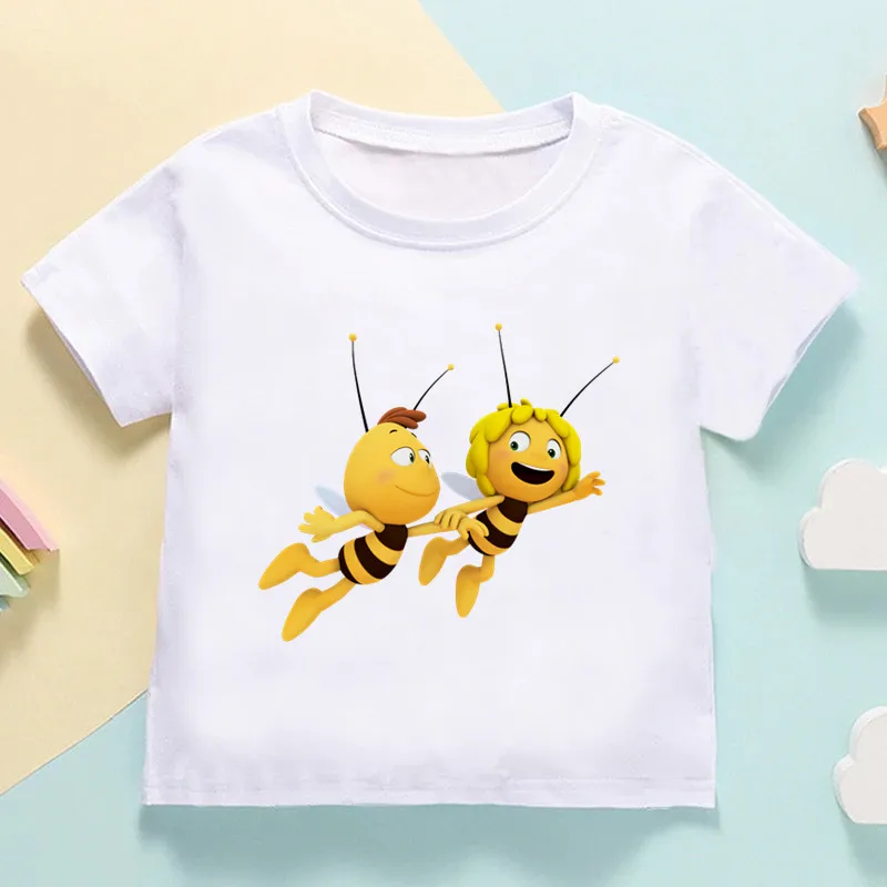 Little Bee Maya Cartoon Kids T shirt Funny Casual Girls Summer Tops Baby Boys Clothes Children Short Sleeve O-Neck T-shirts