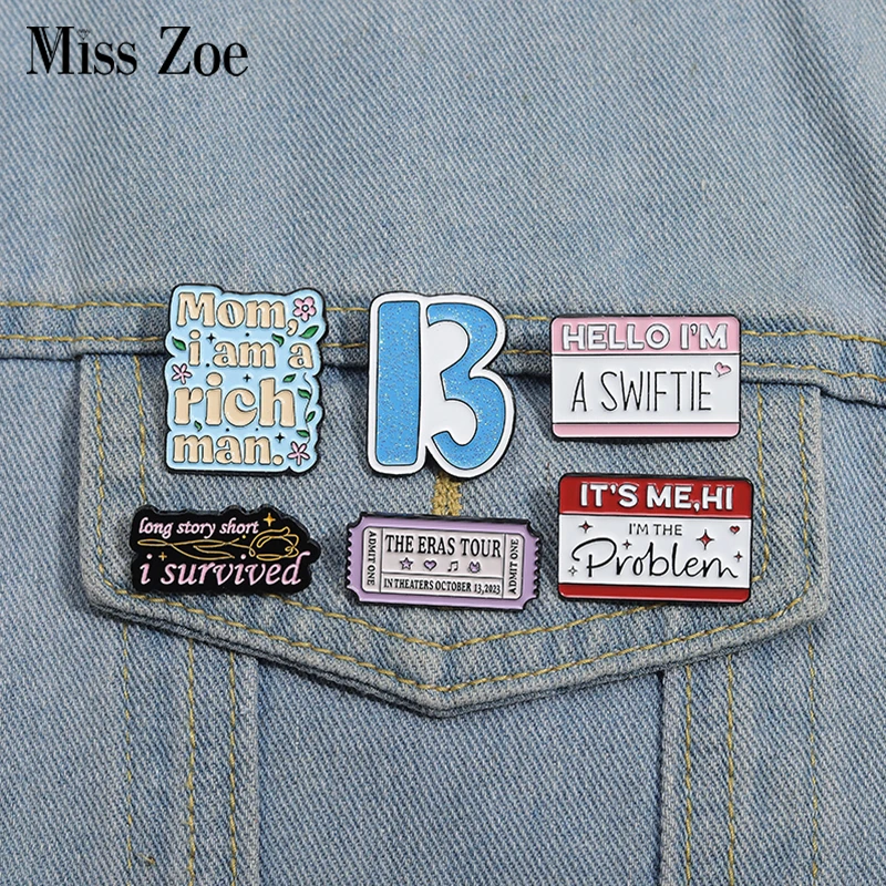 Word Quotes Enamel Pins Custom HELLO I'M THE Problem Brooches Lapel Badges Funny Jewelry Gift for Kids Friends