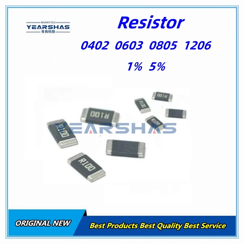 0603 0805 1206 1% Resistor SMD 0R ~ 10M 1/4W 0 0.1 1 10 100 150 220 330 ohm 1K 2.2K 4.7K 10K 100K 1R 10R 100R 150R 220R 330R 1M