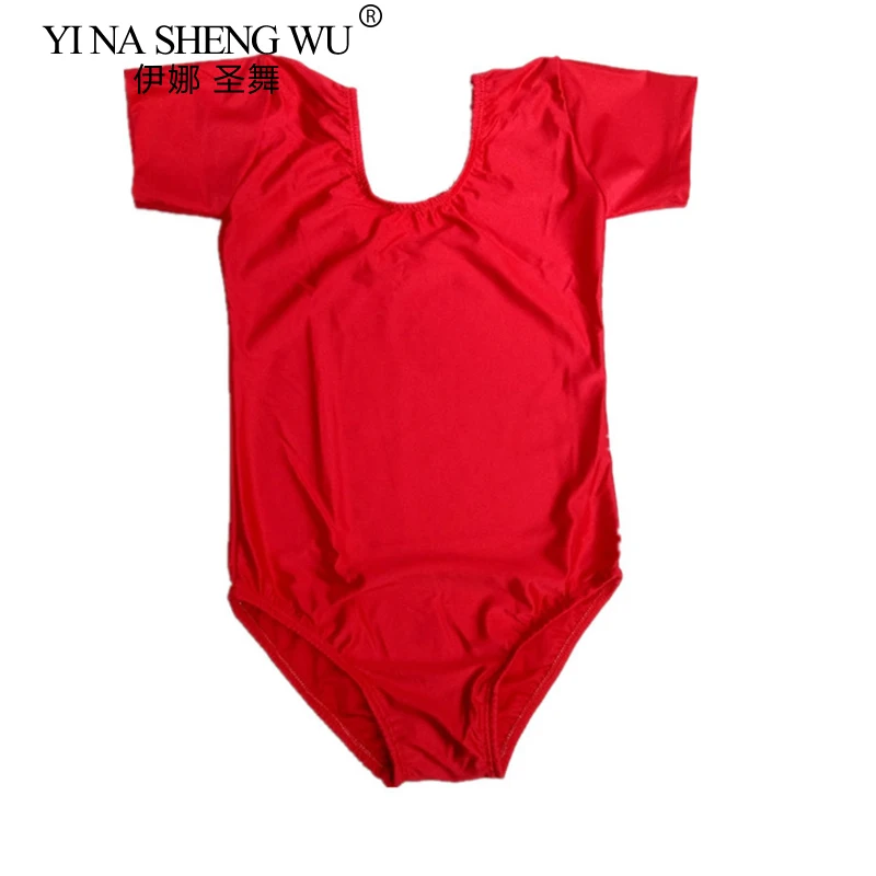 Dziewczęce body baletowe dziecięce niebiesko-białe trykoty taneczne z krótkim rękawem strój gimnastyczny spandex odzież do tańca latynoamerykańskiego dla dzieci