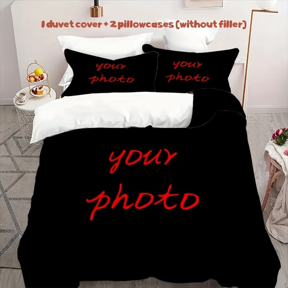 2/3pcs Customized Bedding Set Your Photo Custom Print Duvet Cover Set Single Twin Queen King Size for Home Decor Birthday Gift