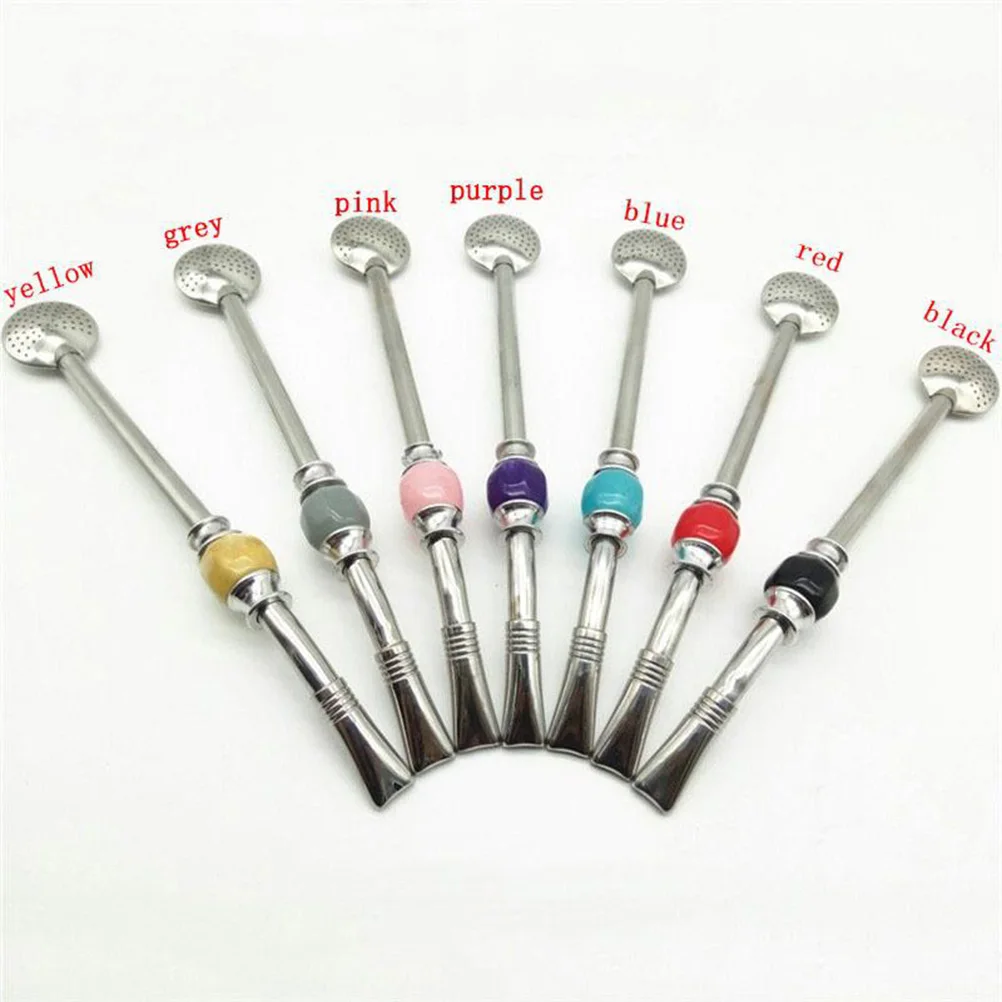 2 шт. Соломинка Bombilla из нержавеющей стали, фильтр для питья Yerba Mate, соломинка для чая, кофе с чистящей щеткой, фиолетовая бусина, легко держать, нет 2 шт. Соломинка Bombilla из нержавеющей стали, фильтр для питья Yerba Mate, соломинка для чая, кофе с чистящей щеткой, фиолетовая бусина, легко держать, нет