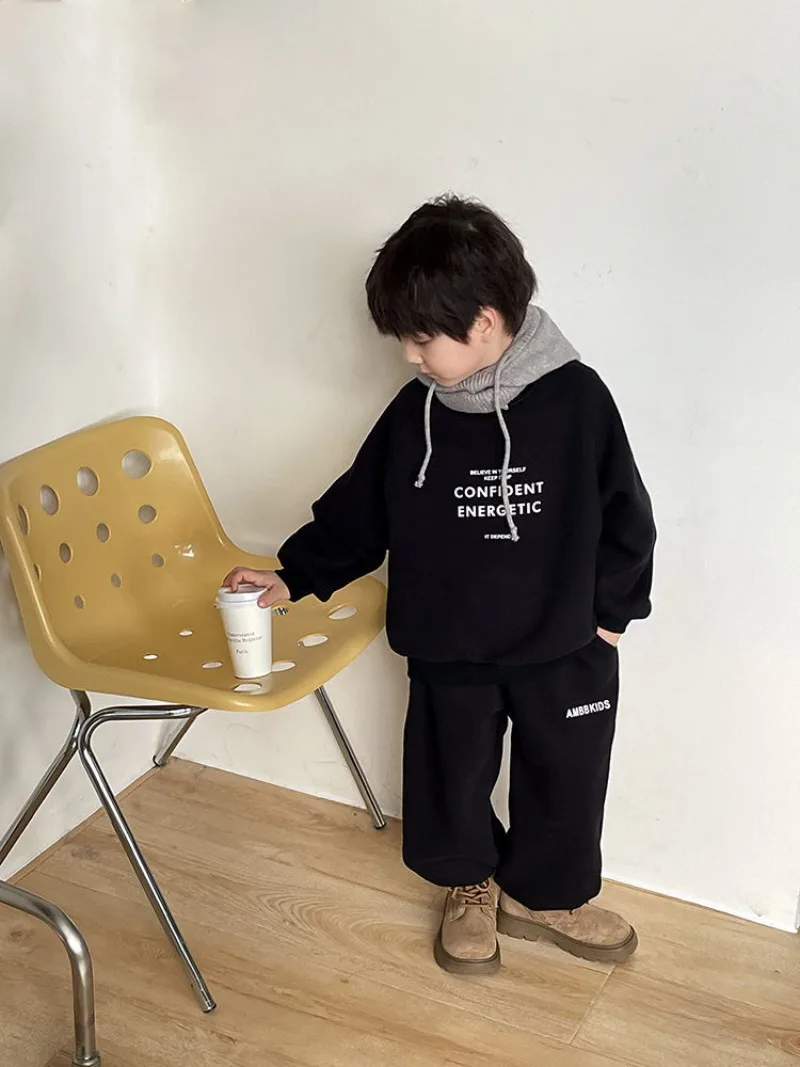 RAISE Winter-Set für Teenager-Jungen, 2-teiliges Kleidungsset, Sweatshirt mit Buchstabenmuster und Fleece-Unterhose, warmes, dickes Kinder-Outfit für Jungen. – Detail 29
