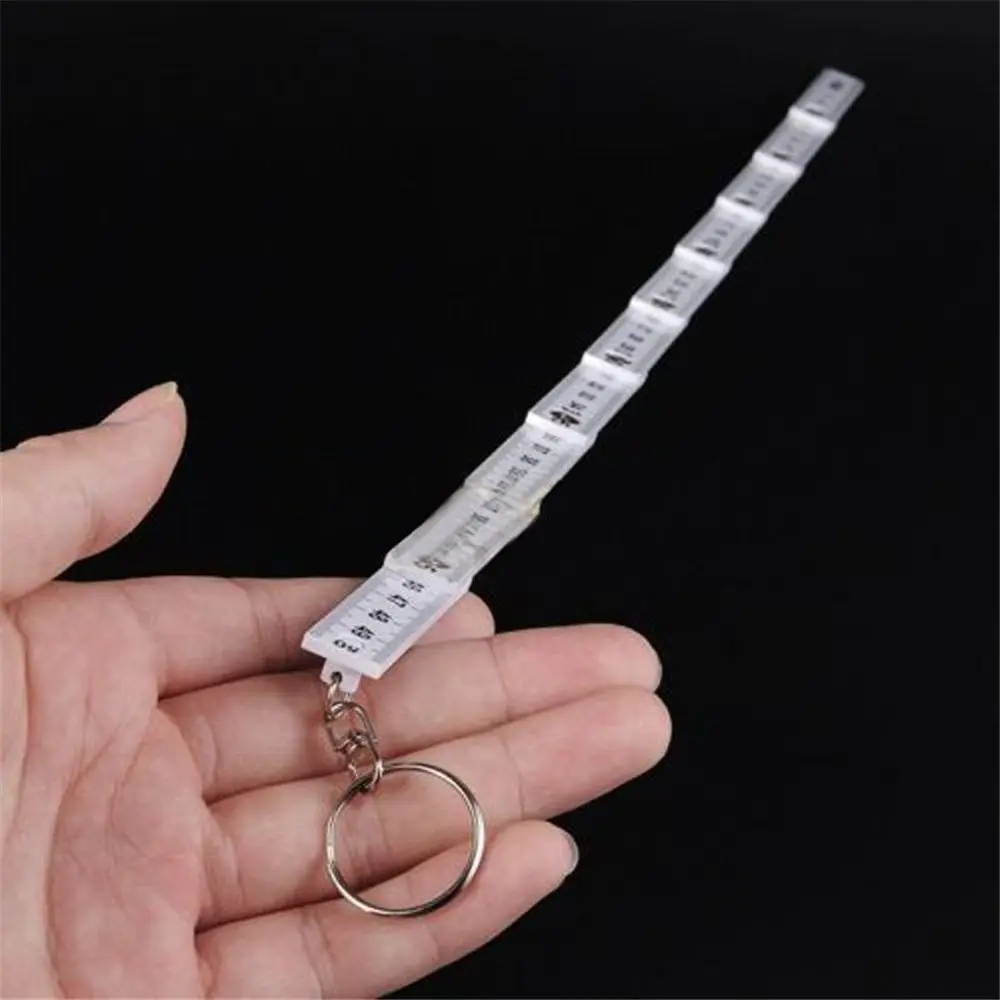 Durable Plastic Ruler Tape Fold Folding Key Chains Measure Carpenter Key Ring Measuring Tool
