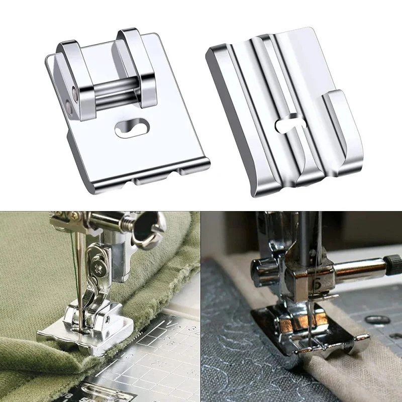 Tubulação Máquina De Costura Presser Foot, para Todos Baixo Shank, Snap, No Irmão, Babylock, Cantor, Kenmore, Janome, Euro-Pro, Branco