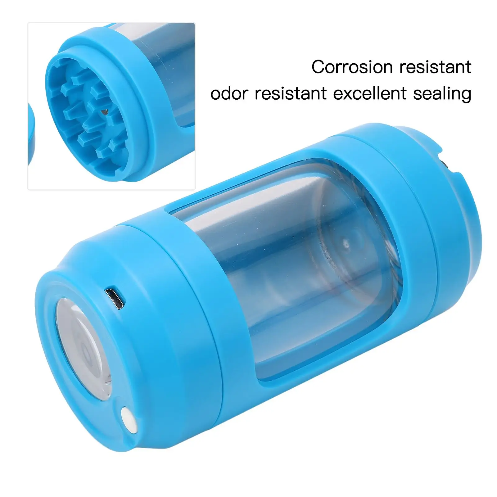 Herb Grinder Spice Mill Kitchen Tool - Odor-Resistant, Multifunctional Sealing System, Blue Smoke Design