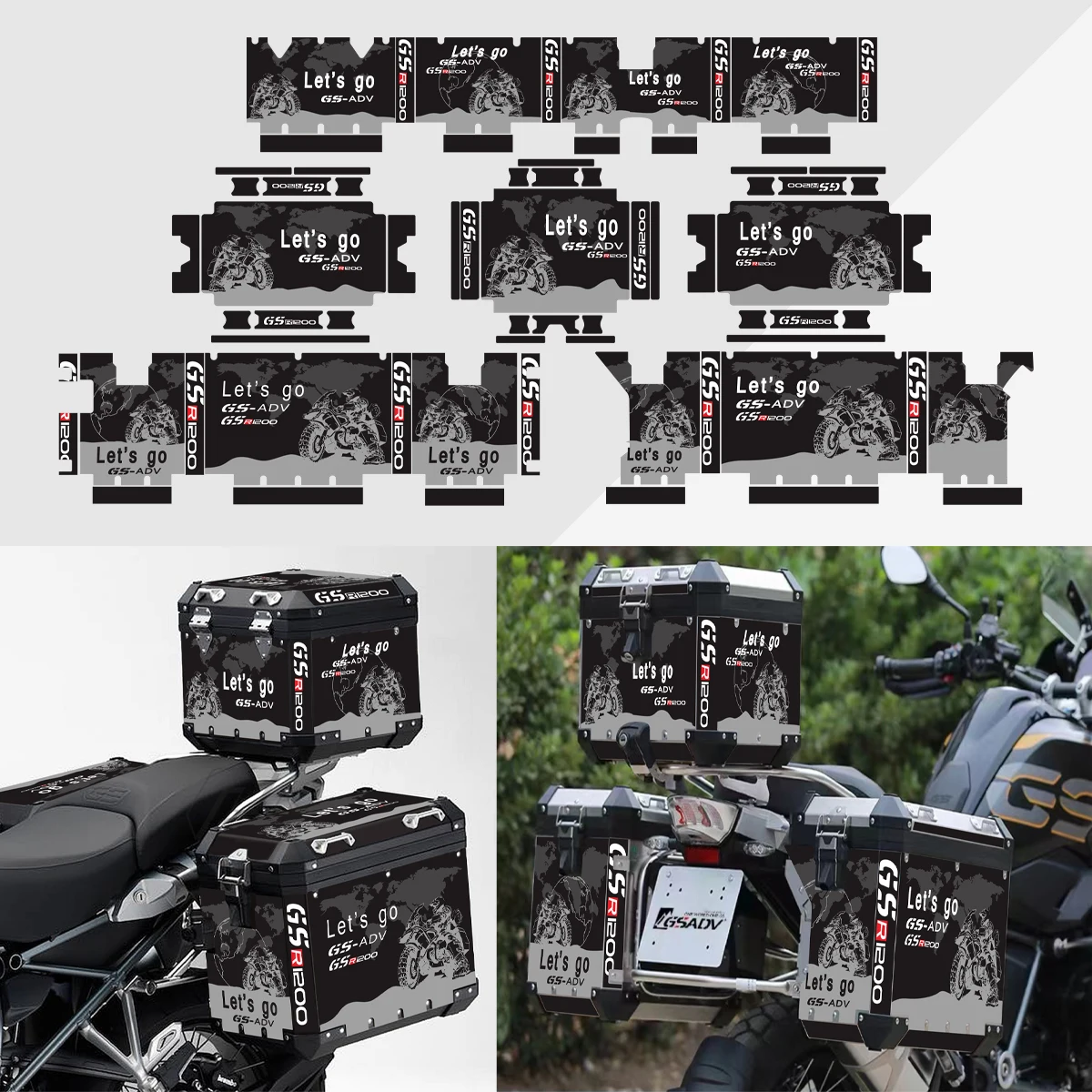 For BMW Panniers 40 GS R1250GS R1200GS  ADV Triple Black Adventure 2019-2023 2022 2021 2020 Motorcycle Aluminum Box Sticker Case