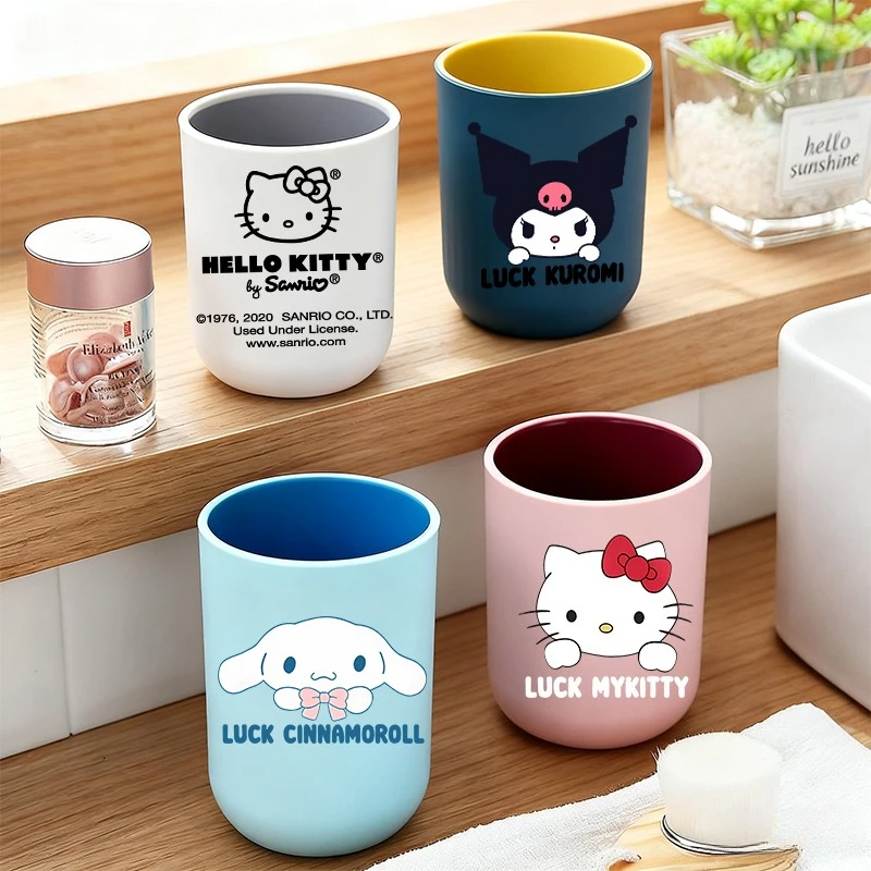 

HelloKitty Water Cup Toothbrush Cup Kuromi My Melody Cinnamon Anime Girl Mouthwash Cup Children Water Cups Birthday Home Gifts