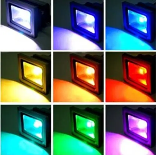 1pcs Reflector Led RGB Floodlights  DC/AC12V 10W  Flood Lighting IP65 Outdoor Spotlights+ Remote Controller Spot Garden