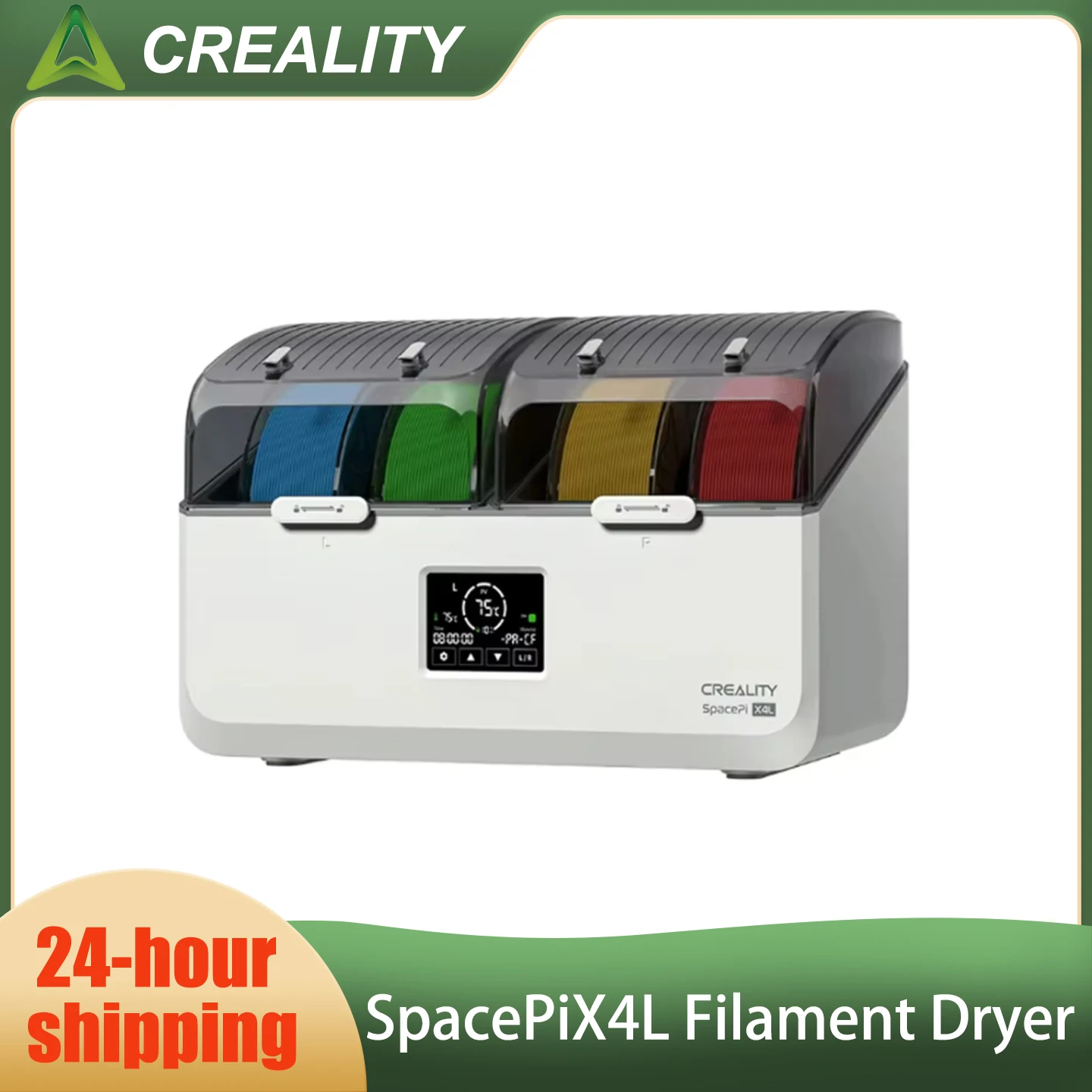 Creality For All 3D Printer 4 Spools Muti-Color DryingDual Independent Heating Chambers Up To 75℃ SpacePi X4L Filament Dryer
