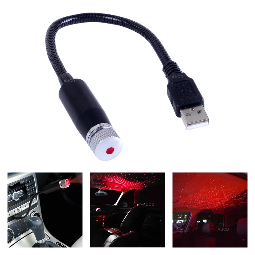 USB Red 100mW Laser Lights Car Atmosphere Interior Roof Projector Night Lamps Decorative Starry Disco DJ Show Stage Lighting