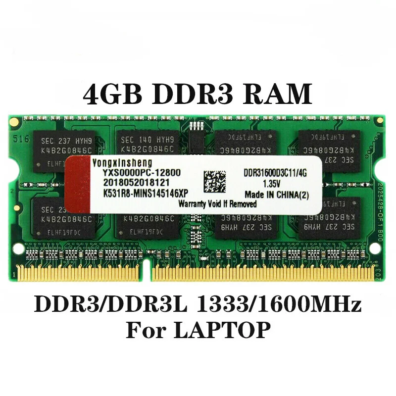 DDR3 DDR3L 2X4GB ذكريات الكمبيوتر المحمول Ram 1333 1600Mhz PC3L PC3 10600 12800 Sodimm ذاكرة الوصول العشوائي للكمبيوتر المحمول