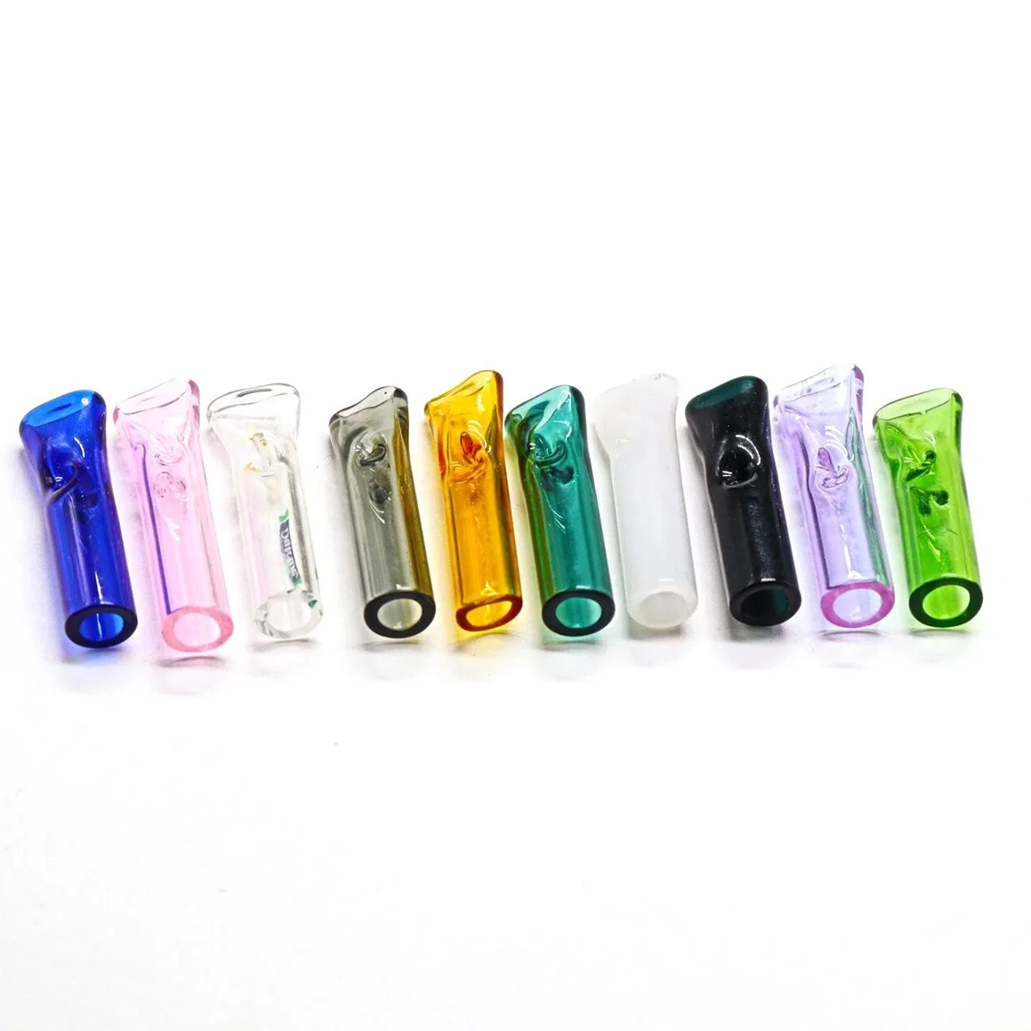 6Pcs/lot Reusable Grass Mouthpiece Glass Tube Rolling Filter Cigar Holder Portable Diameter Round Tip 8mm 12mm Flat Tips