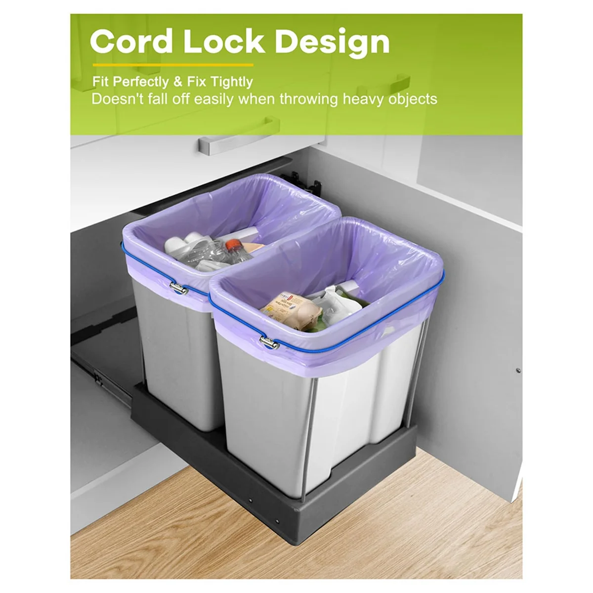 AT16 6Pc Garbage Can Bands Cord Lord Adjustable Large Trash Can Rubber Bands Fits 8-33 Gallon Trash Cans Multifunction Band B
