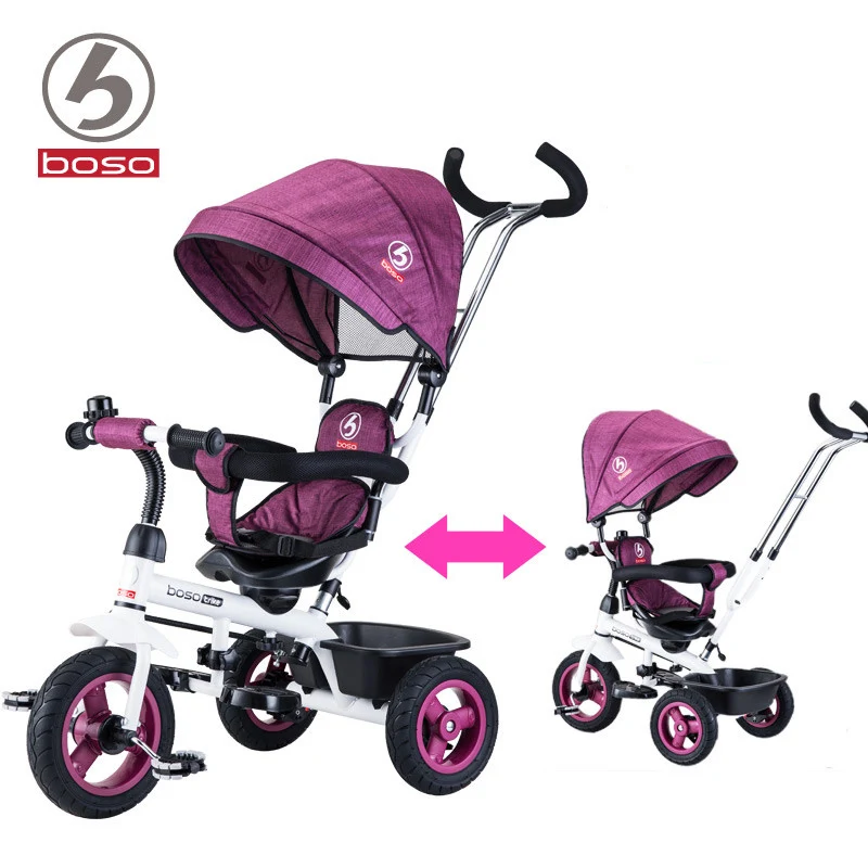 

BOSO Baby Bicycle Rubber Air Inflatable Wheel, Steel Frame Light Children Tricycle With Rotation Seat