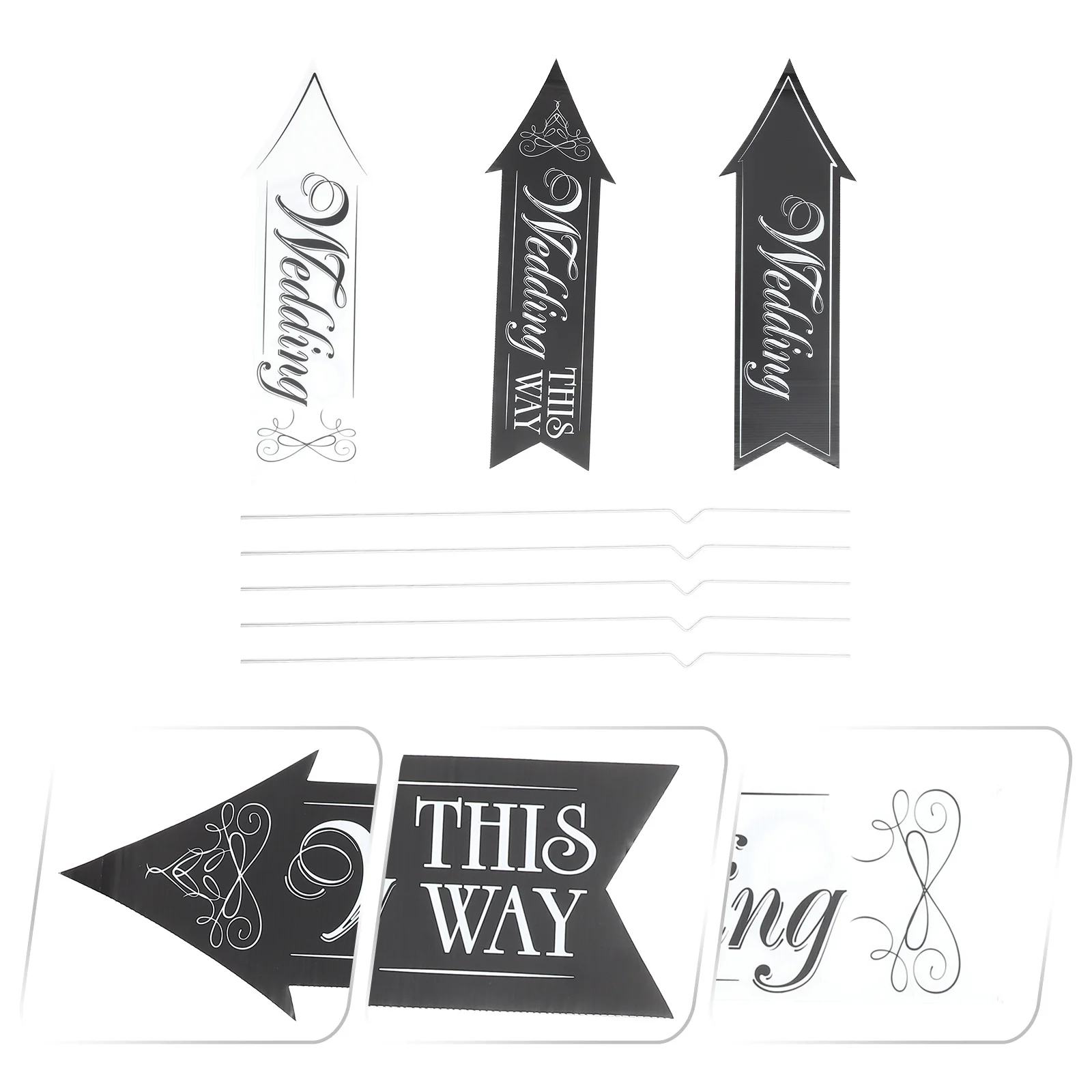 

Wedding Welcome Sign Ceremony Decor with Stakes Direction Signs for Road Reception