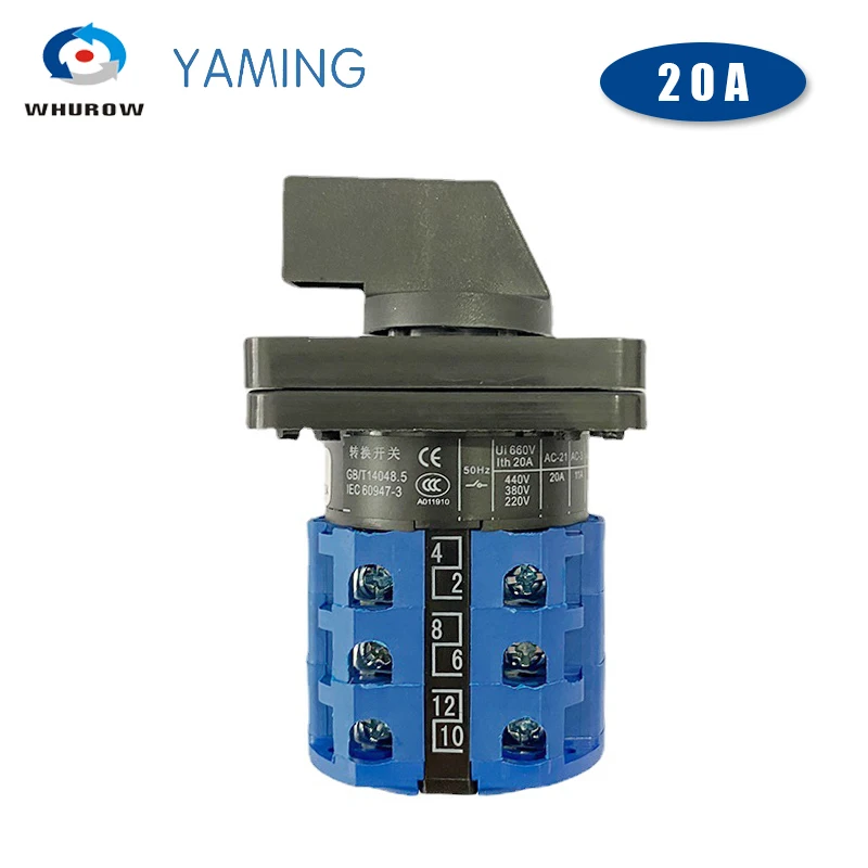 20A/25A/32A Cam Switch LW26-20/3YM684 Normal Reversilble Rotary Changeover 3 Poles 3 Position For Lifting And Lowering Systems