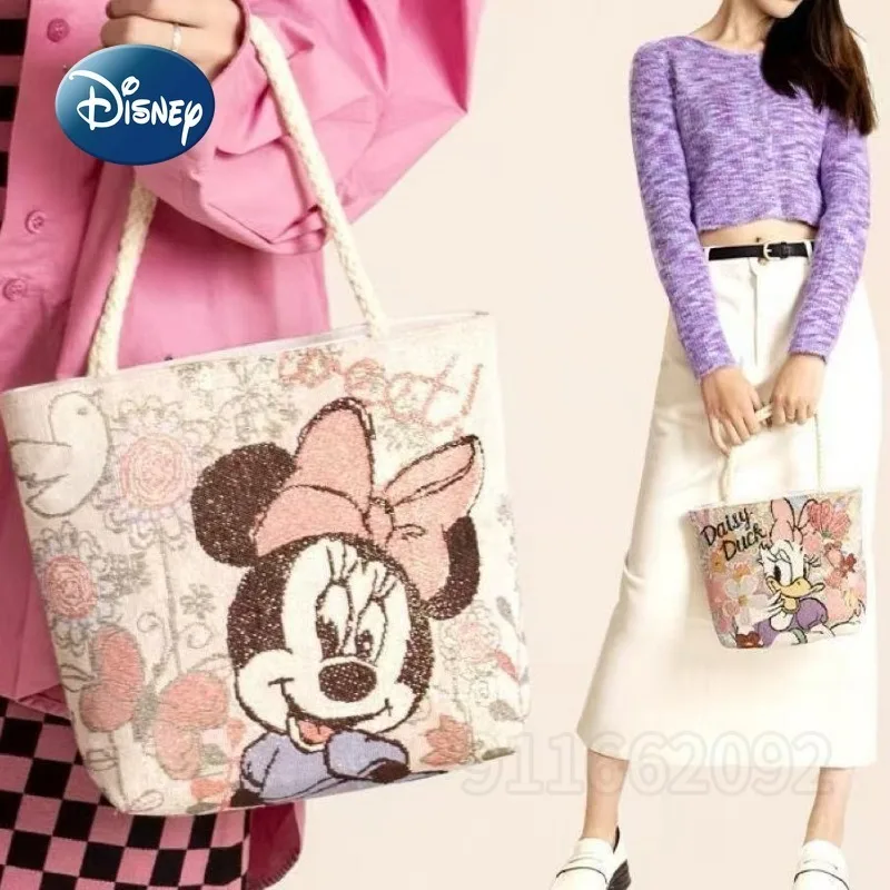 Disney New Women's Handbag Cartoon Fashion Women's Shoulder Bag Large Capacity Storage Casual Women's Bag High Quality