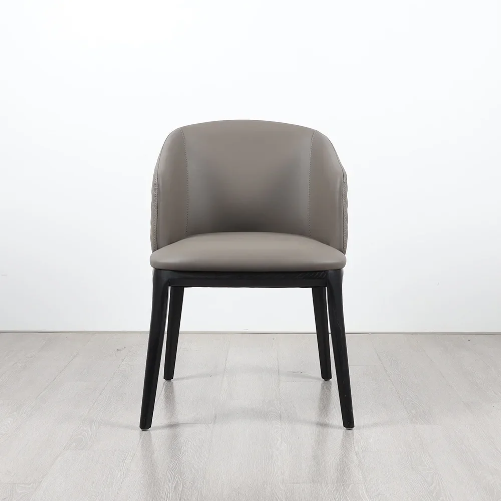Nordic solid wood dining chair, hotel restaurant engineering matching, soft bag armchair, negotiation reception book chair 5