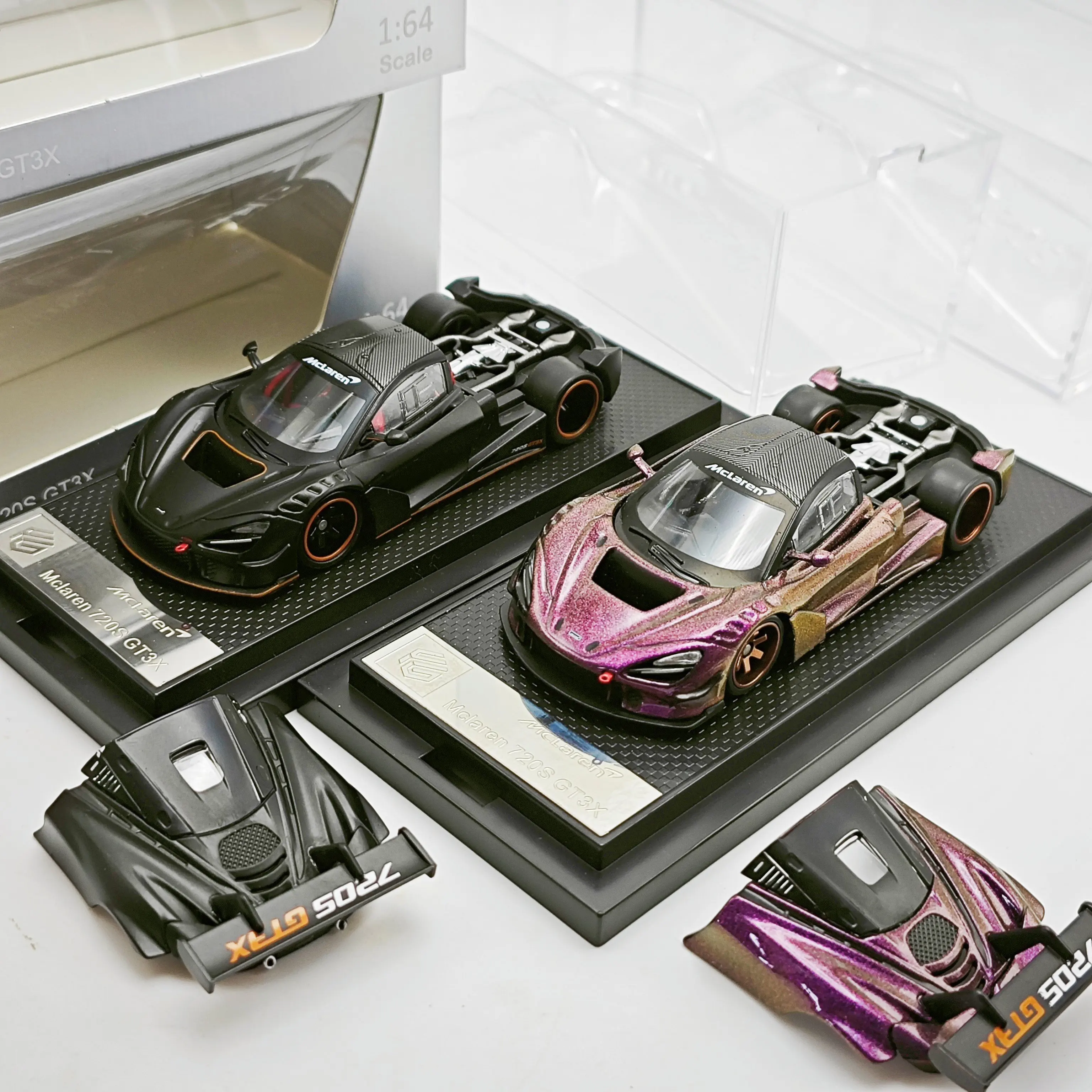 FG 1:64 720S GT3X Rear Hood Openable Diecast Alloy Car Model
