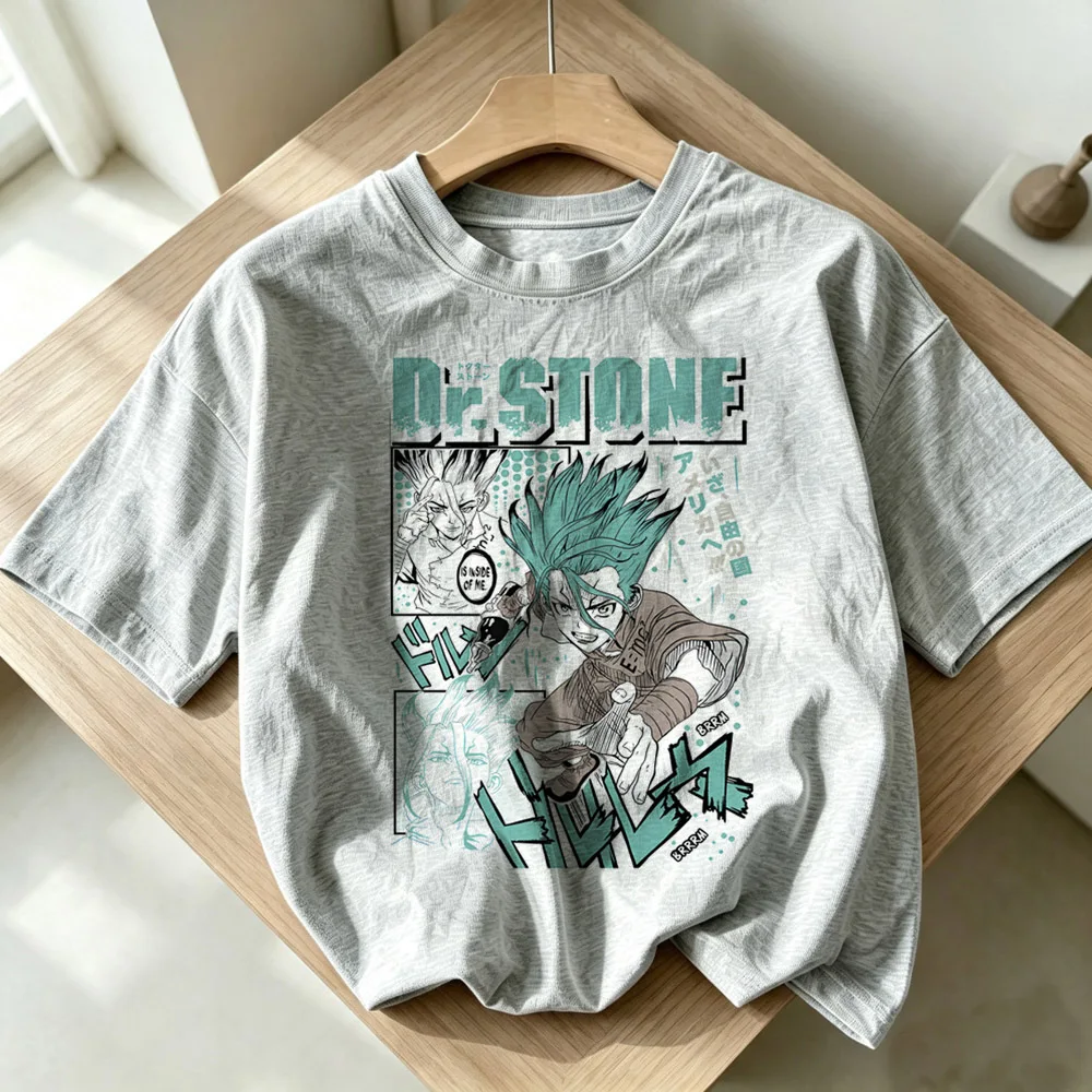 Dr Stone top tees shoujo alternative  japan funny anime cheap top tees scene  meme 80s aesthetic gothic