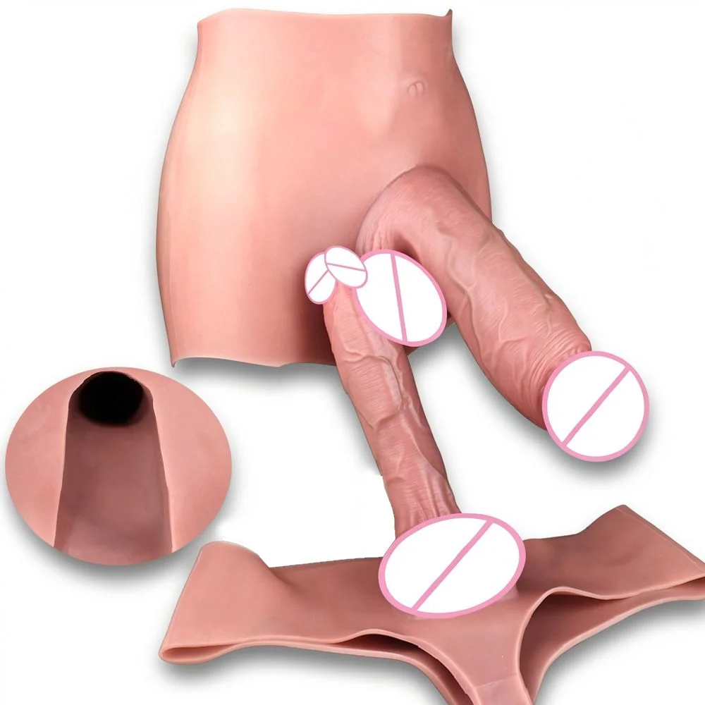 SXXY Large Hollow Dildo Premium Silicone Pants Wearable Hyper Realistic Insertable Penis Cover Adult Intimate Wearable Toys