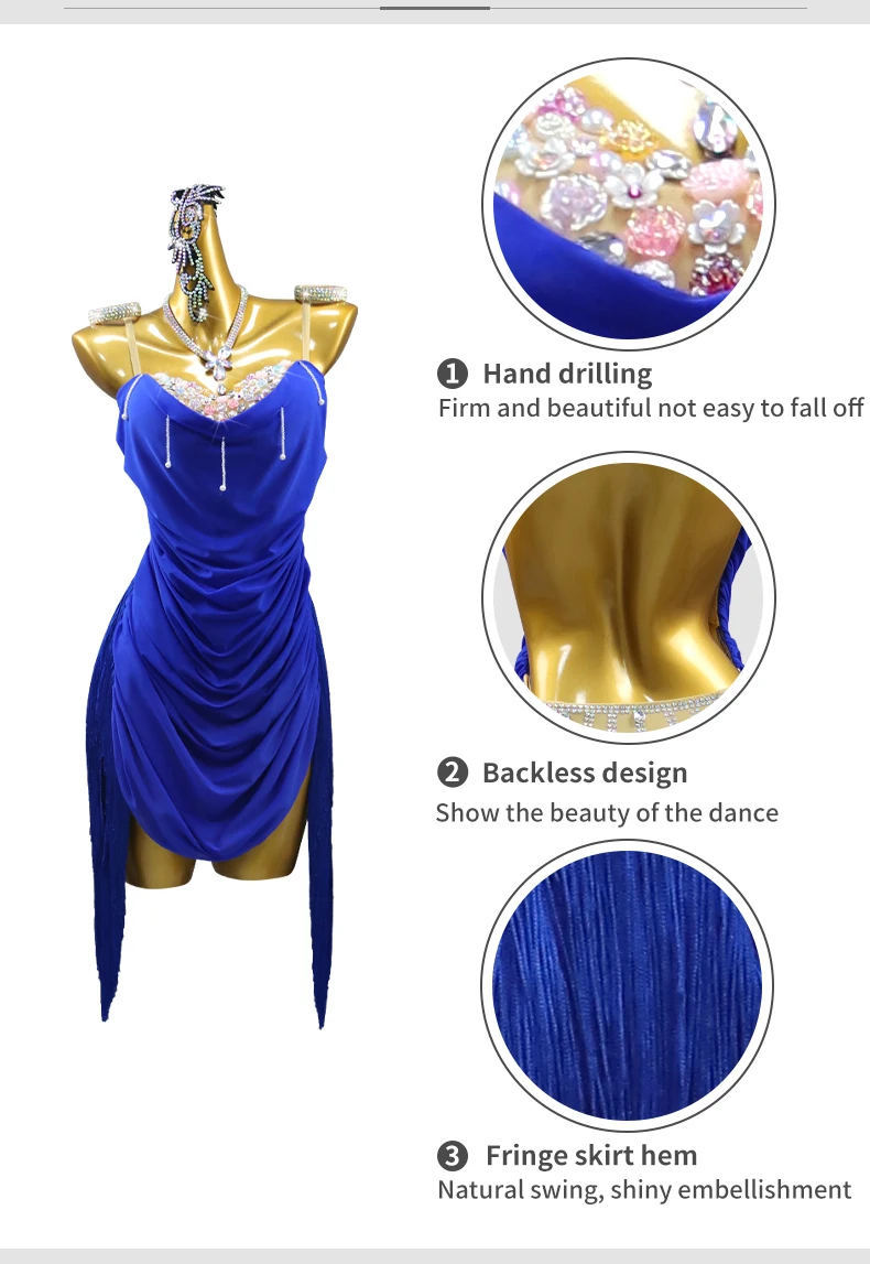 2026 Lateinamerikanisches Tanzkostüm, elegantes Kleid für Damen, sexy Standard-Ballkleidung, Mädchen-Ballkleid, Tanzkleidung, Rock, Samba-Abendgarderobe – Detail 6