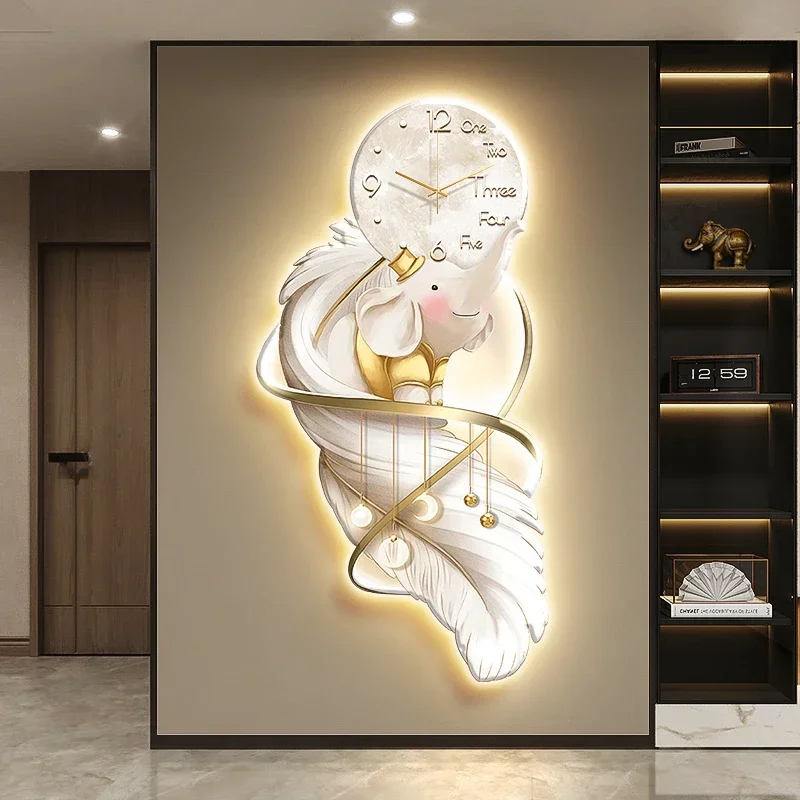 Bedrooms Chinese Style Wall Watch Minimalist Fashion Cartoon Restaurant Wall Clocks Nordic Horloge Pared Living Room Decoration