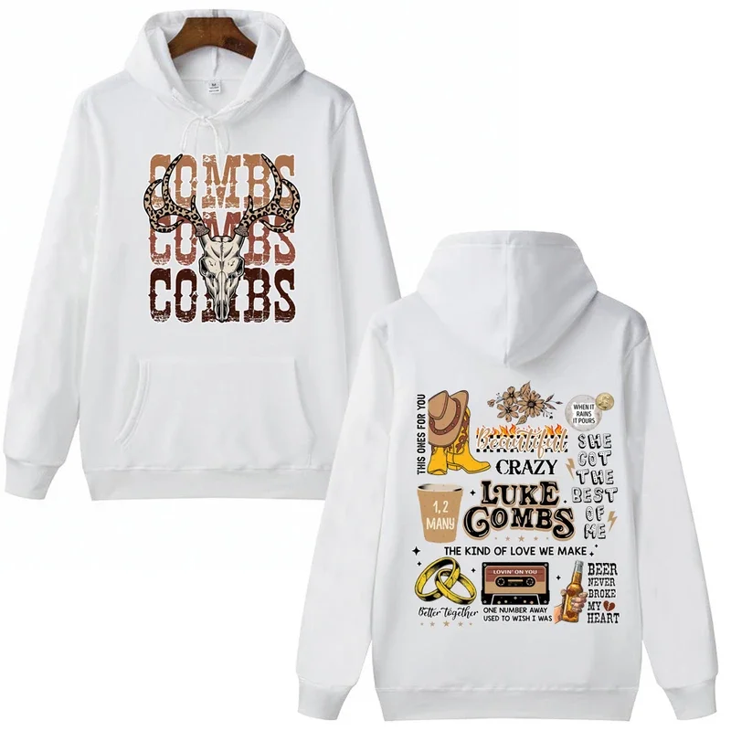 2024 Western Luke Combs County Music Hoodie Man Woman Harajuku Pullover Tops Sweatshirt Fans Gift