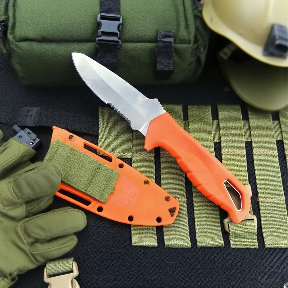 2025 جديد أعلى جودة المحمولة سكين ثابت D2 شفرة ألياف النايلون مقبض فائدة في الهواء الطلق المحمولة التخييم سكين الدفاع عن النفس