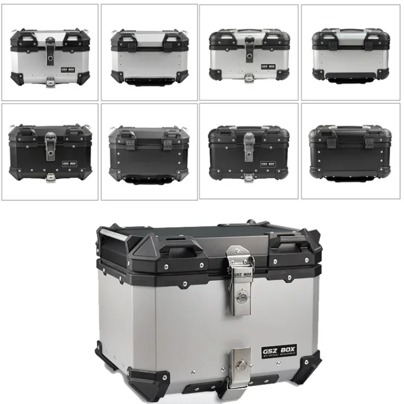 45L\35L\22L Universal Motorcycle Rear Luggage Trunk Storage Moto Top Case Box Waterproof Helmet Key Lock Tail Toolbox Aluminum